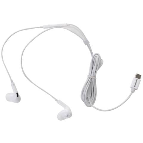 Kopfhörer Stereo USB-C In-Ear mit Kabel TEKMEE 40 43 01 63 weiß