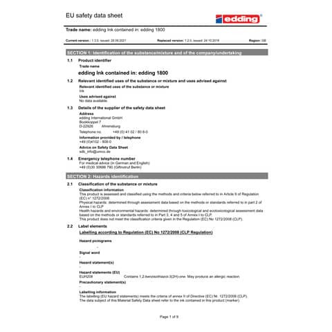 Pigmentliner Profipen rot EDDING 4180005002 0,5mm