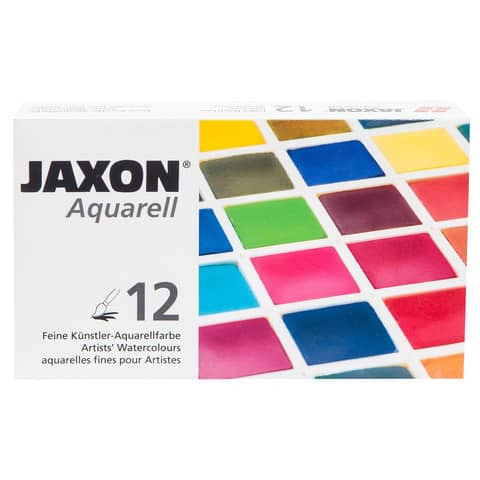 Aquarellfarbkasten 12ST 1/2 Näpfe JAXON 89912 im Metallkasten