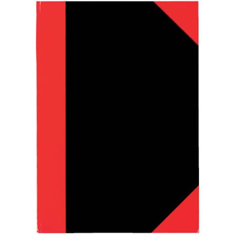 Chinakladde A4 96BL kariert schwarz/rot STYLEX 29114 rote Ecken