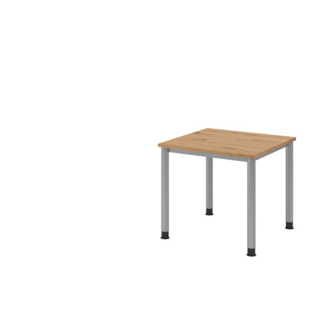 Schreibtisch 80x80cm asteiche/silber HAMMERBACHER VHS08/R/S Fü.si