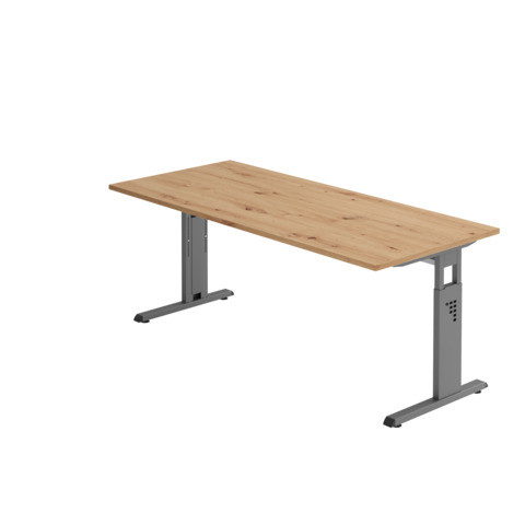 Schreibtisch 180x80cm asteiche/graphit HAMMERBACHER VOS19/R/G