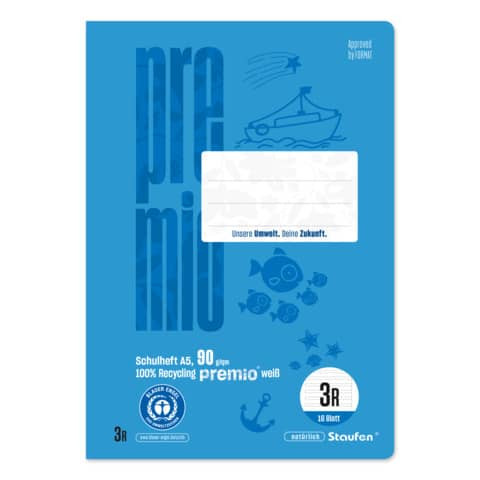 Heft Lin3R A5 16 Blatt liniert hellblau STAUFEN PREMIO 040780033 4