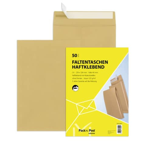 Versandtasche C4 HK 130g braun MAILMEDIA 30002481 50ST m.Falte 40mm