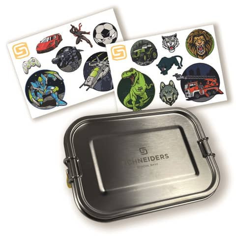 Brotbox Edelstahl Silver Boys SCHNEIDERS 49992-203 m.Sticker