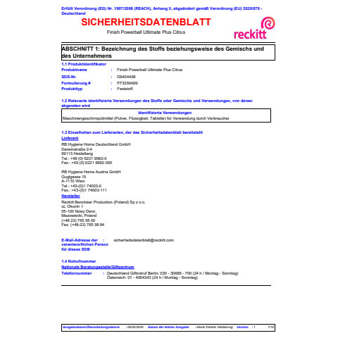 Geschirrspültabs Ultim.Plus Citrus 48ST FINISH 3282474
