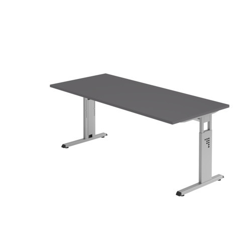 Schreibtisch 180x80cm graphit/silber HAMMERBACHER VOS19/G/S 180x80cm