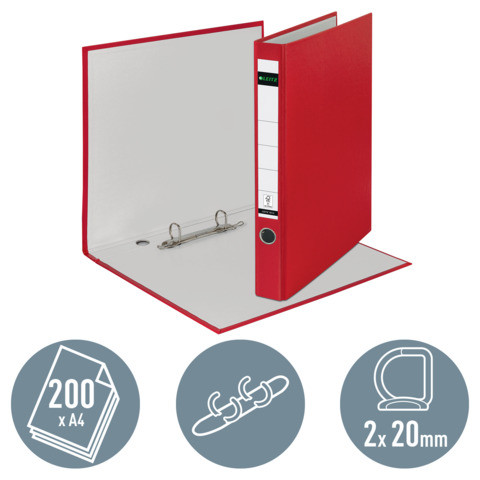 Ordner Plastik A4 rot LEITZ 1014-00-25 35mm