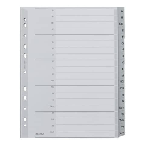 Register A4 A-Z grau 20tlg. LEITZ 1260-00-00 Plast. überbr