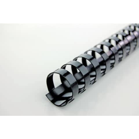 Spiralbinderücken Plastik - A4, 16 mm/145 Blatt, schwarz, 100 Stück