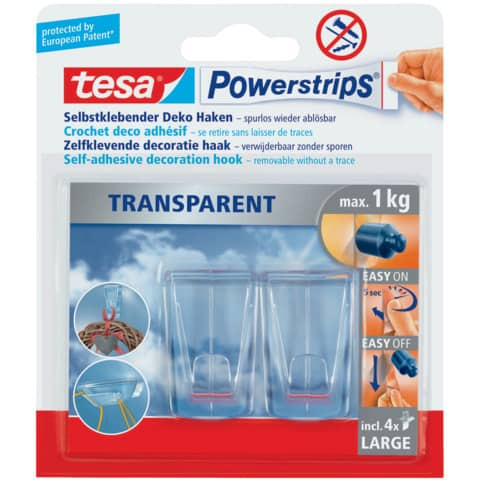 Powerstrips 2Haken 1kg transp. TESA 58813-00000-00