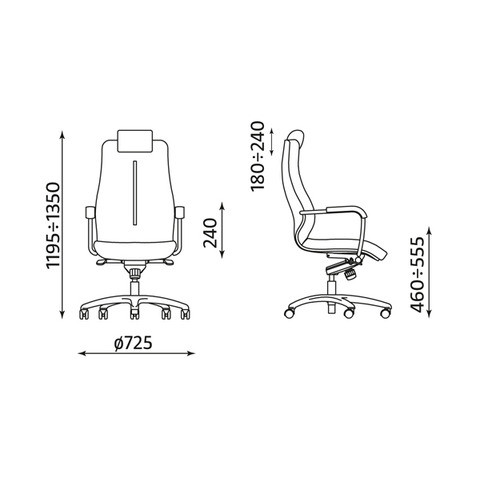 Drehstuhl mit AL Leder 150kg schwarz NOWY STYL WAS24-239B-CBAB01-000300N