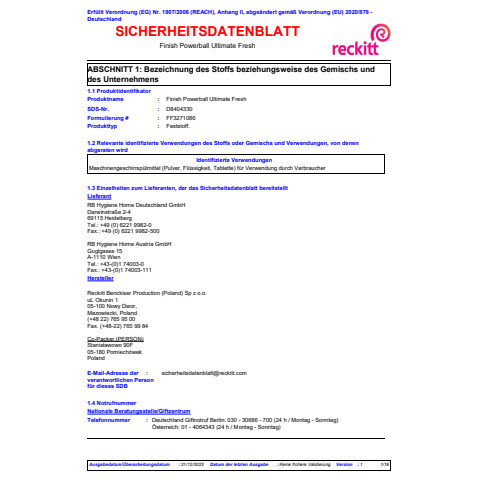Geschirrspültabs Ultimate Fresh 54 ST FINISH 3283117