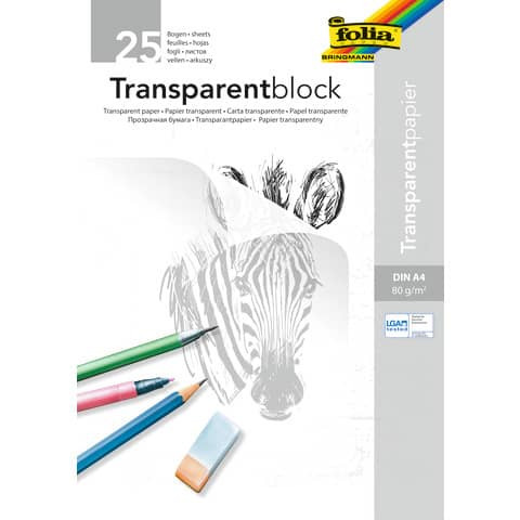 Transparentpapierblock A4 25BL FOLIA 8000/25 80g