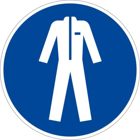Schild Schutzkleidung benutzen ISO 7010 MOEDEL 51778 100mm D.
