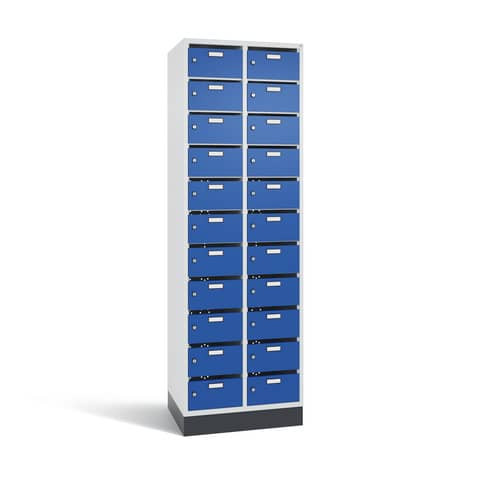 Verteilerschrank 2Abteil je11Fä grau/bl CP 8170-211/RAL7035-5010 S10009