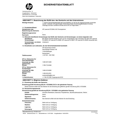 Lasertoner Nr.30X schwarz HP CF230X