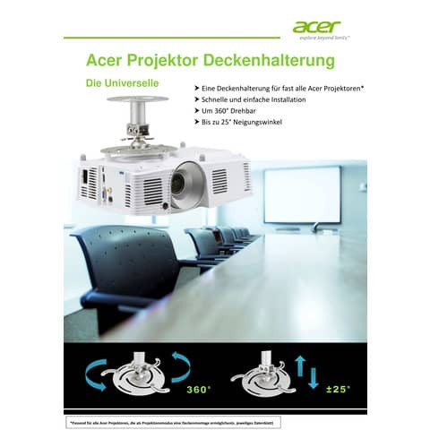 Deckenhalterung kurz silber ACER 356932 - MC.JLC11.002
