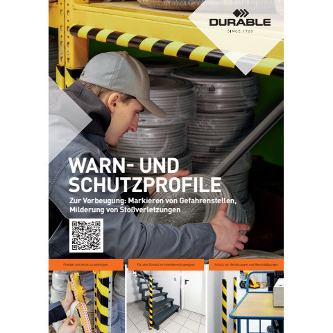 Profilleiste Fläche S10 40x10mm gelb/sw DURABLE 1107 130 1m