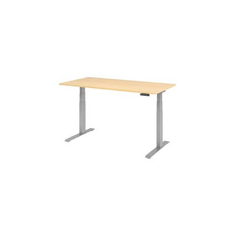 Schreibtisch elek.höhenv. ahorn/silber HAMMERBACHER VXDKB16/3/S 160x80cm