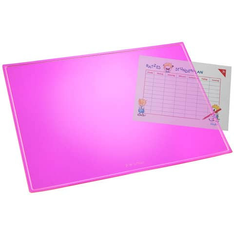 Schreibunterlage tranzluzent neonpink LÄUFER 32625 Durella 40x53cm