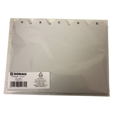 Leitregister PP A5quer grau DONAU 7750005-13 A-Z 25tlg