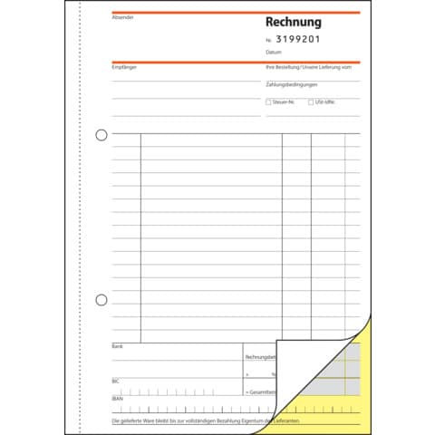 Rechnung A5/2x50BL SD SIGEL SD131 fortlfd. num.