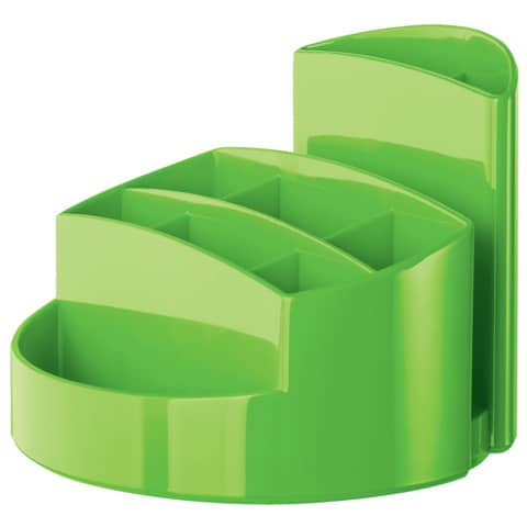 Schreibtischköcher RONDO - 9 Fächer, Gummifüße, Briefschlitz, New Colours grün