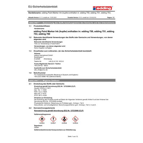 Lackmalstift Creative kupfer EDDING 750-9-055 750CR-055