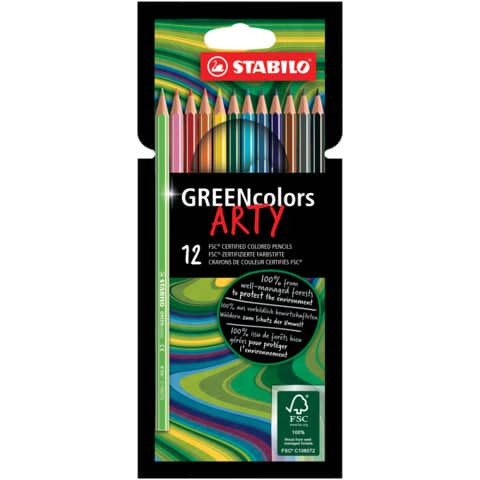 Farbstiftetui 12ST GREENcolors ARTY STABILO 6019/12-1-20 sortiert