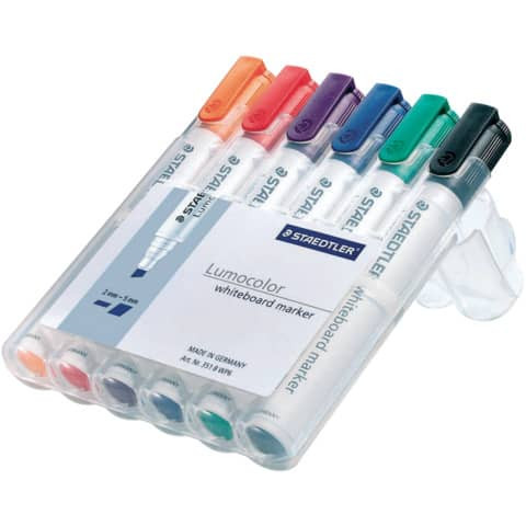 Lumocolor® 351 B whiteboard marker - Keilspitze, 6 Farben sortiert