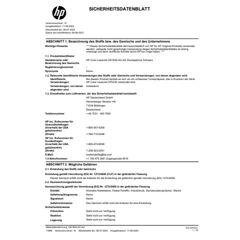 Lasertoner Nr. 307A schwarz HP CE740A
