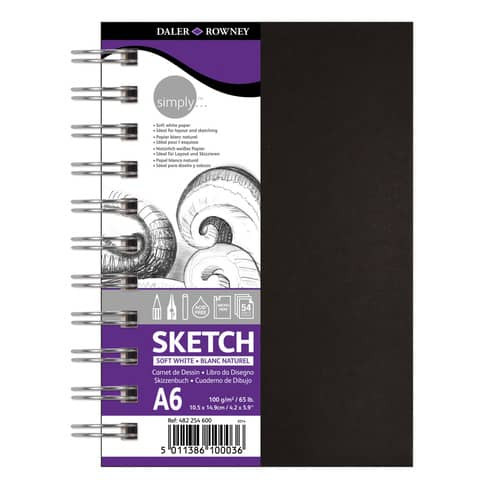 Skizzenbuch A6 54Seiten 100g. Spirale DALER-ROWNEY D482254600