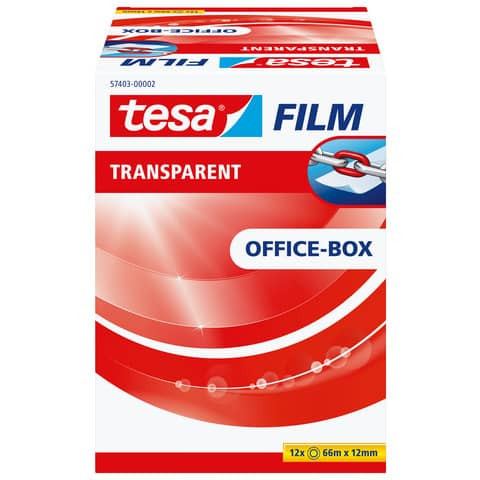 Klebefilm 12RL 12mm 66m transp. TESA 57403-00002-01 Office Box