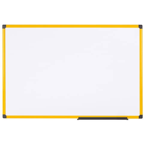 Whiteboard Ultrabrite - 180 x 120 cm, lackierter Stahl, gelber Aluminiumrahmen, weiß