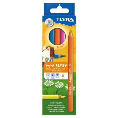 Farbstifte Super Ferby 6ST LYRA L3721063 neon Lang