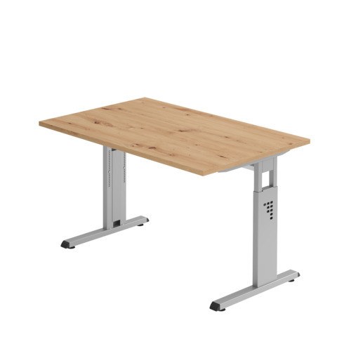 Schreibtisch 120x80cm asteiche/silber HAMMERBACHER MONT.VOS12/R/S