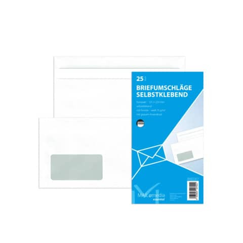 Briefhülle Komp. m.Fe SK 75g weiß 30022377 25ST 125x229mm m.Innendruck