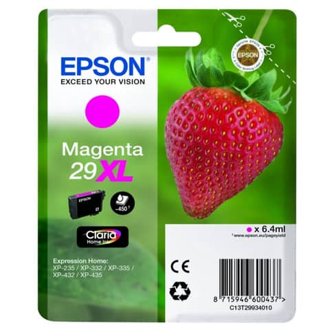 Original Epson Tintenpatrone magenta High-Capacity (C13T29934012,29XL,T2993,T29934012)