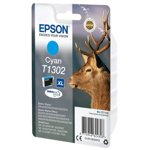Inkjetpatrone T1302 cyan EPSON C13T13024012 10,1ml