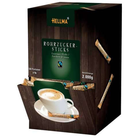 Zuckerstick Fairtrade Rohrzuck HELLMA 60107615 500x4g