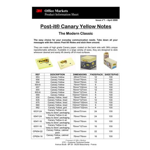 Haftnotizblock 102x152mm gelb POST IT 659 100Bl