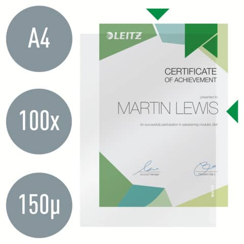 Sichthülle A4 gelb LEITZ 41000015 PVC-Hartfolie