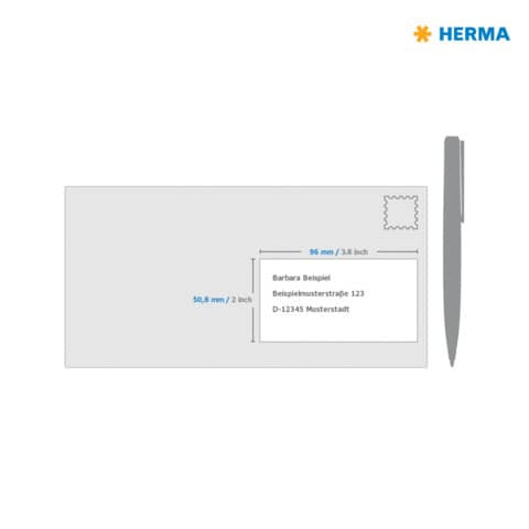 Typenschild-Etiketten 96x50,8 mm silber HERMA 4223 250 St. wetterf. extra stark