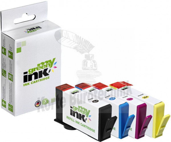 my green ink Tintenpatrone gelb, cyan, magenta, schwarz HC (132568) ersetzt 364XL