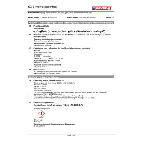 Industriemarker schwarz EDDING 950-001 10mm