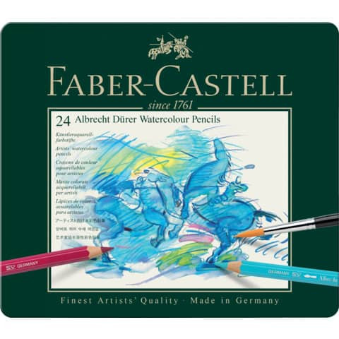 Farbstiftetui Aquarell 24ST Dürer FABER CASTELL 117524 Metalletui