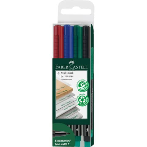 Overheadstift OHP-PLUS 4er-Etui FABER CASTELL 151304 Perm