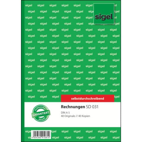 Rechnung A5 2x40BL SD SIGEL SD031