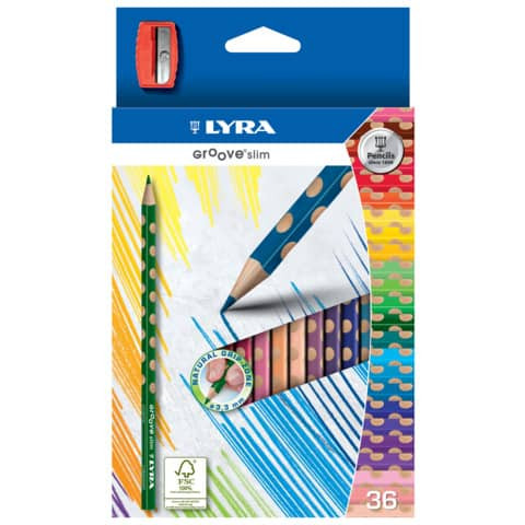 Farbstifte 36Farben+Spitzer LYRA L2821360 Groove Slim